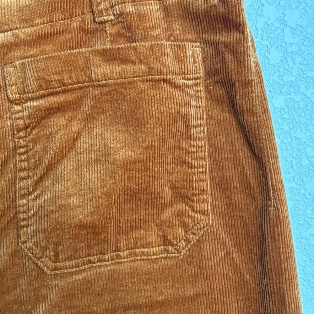 Maeve by Anthropologie The Colette Corduroy Wide Leg Crop Pants Brown Caramel 33 - Picture 5 of 9